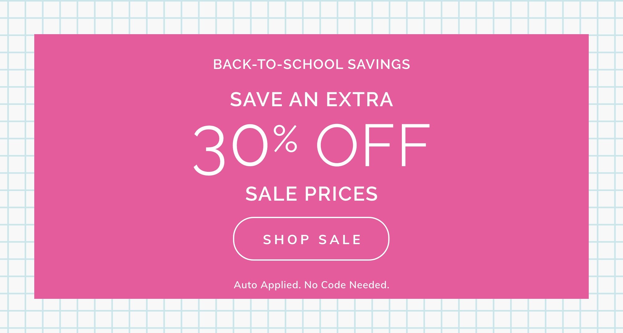 EXTRA 30% Off SALE STYLES.