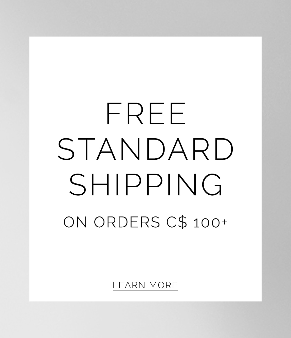 Free Standard Shipping On Orders C$100+
