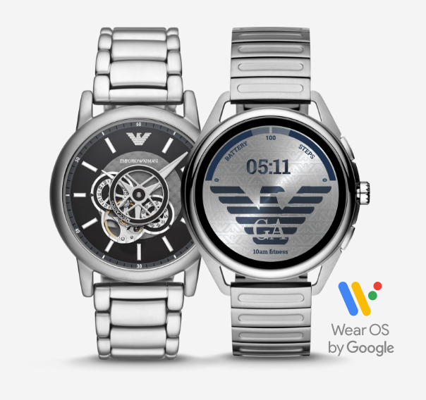 Two stainless steel Emporio Armani watches
