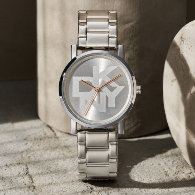 Classic DKNY watches in stainless with rose gold-tone and all stainless.