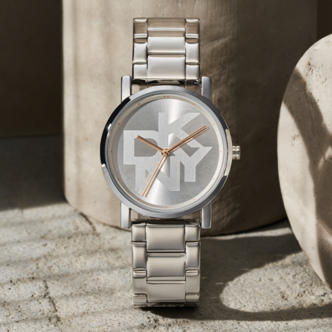 Classic DKNY watches in stainless with rose gold-tone and all stainless.