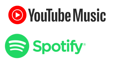 Symbol für Spotify und YouTube Music
