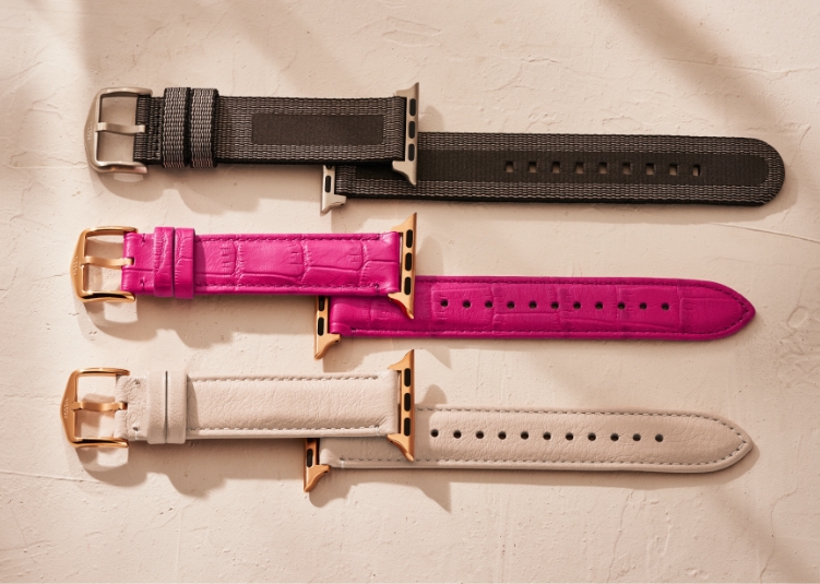 Bracelets Fossil tricolores et doré rose pour Apple Watch®