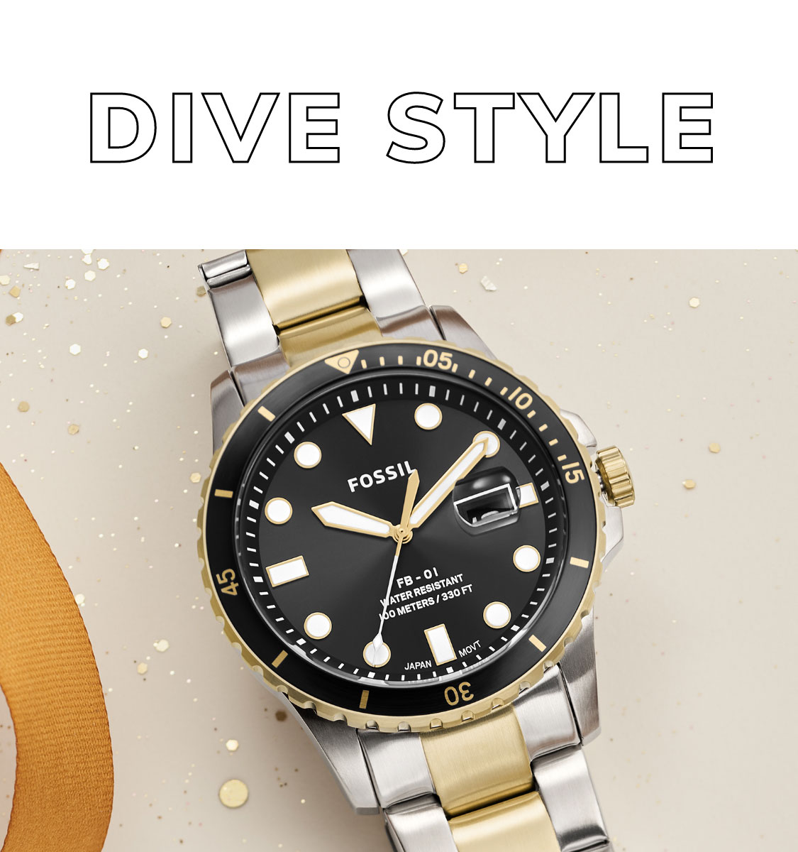 Two-tone Fossil watch