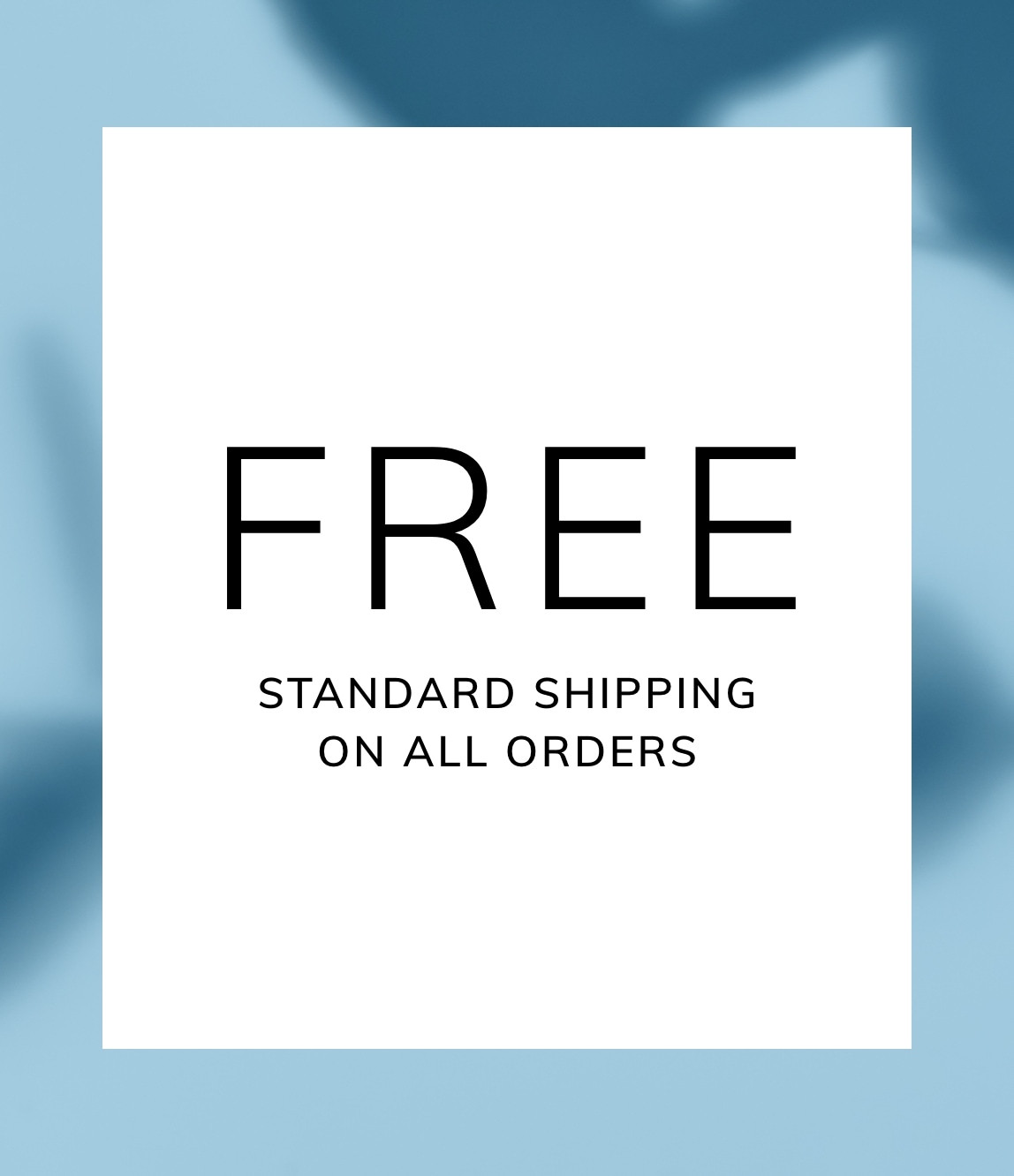 FREE STANDARD SHIPPING ON ALL ORDERS