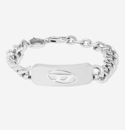 Un bracelet pour hommes Diesel ton argent.