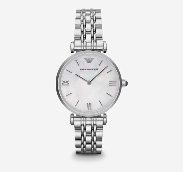 A stainless steel women's Emporio Armani watch.