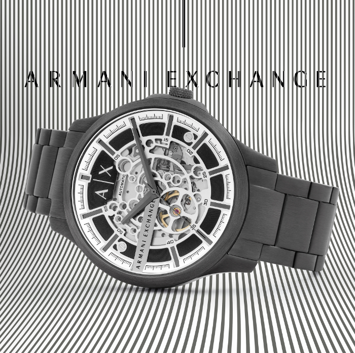 Black and white A|X watch.